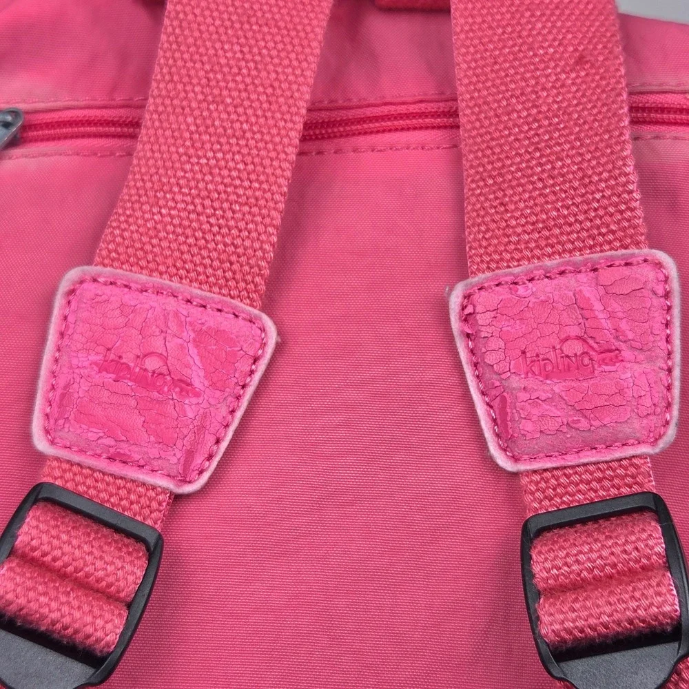 Kipling Backpack Small Pink Nylon Y2K Barbiecore Monkey Gladys
